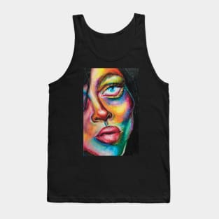 Portrait multicolor girl pastel Tank Top